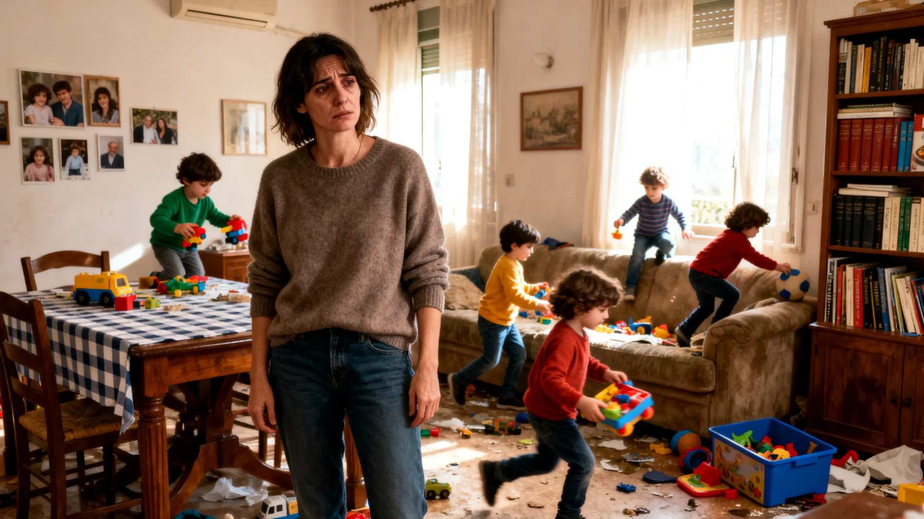 Mamma che fatica a stabilire limiti chiari con i bambini piccoli per paura di deluderli, causando comportamenti capricciosi e mancanza di routine"